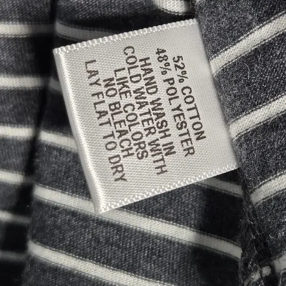 Olivia Moon Blazer Womens S Gray Striped Jersey Knit Open Front Jacket Made USA - Picture 10 of 10